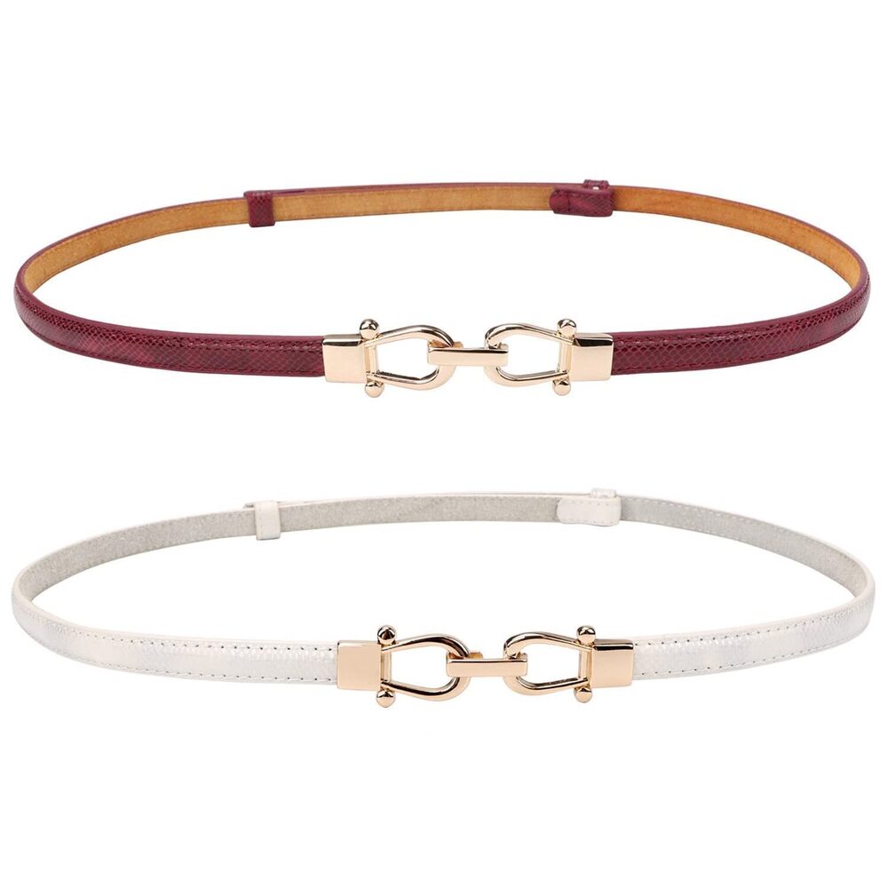 8118 Leather Skinny Women Belt Ladies Thin Waist Belts Plus Size Adjustable